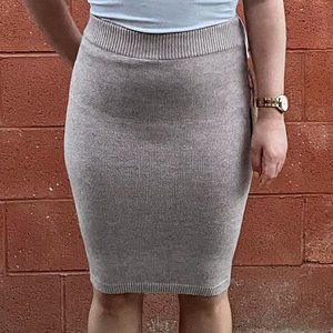 Taupe Bodycon Pencil Mini Skirt